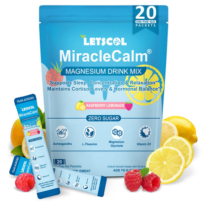 MiracleCalm Drink Mix Powder – Calm Magnesium + Calcium for Sleep, Stress Relief & Focus (Sugar Free)