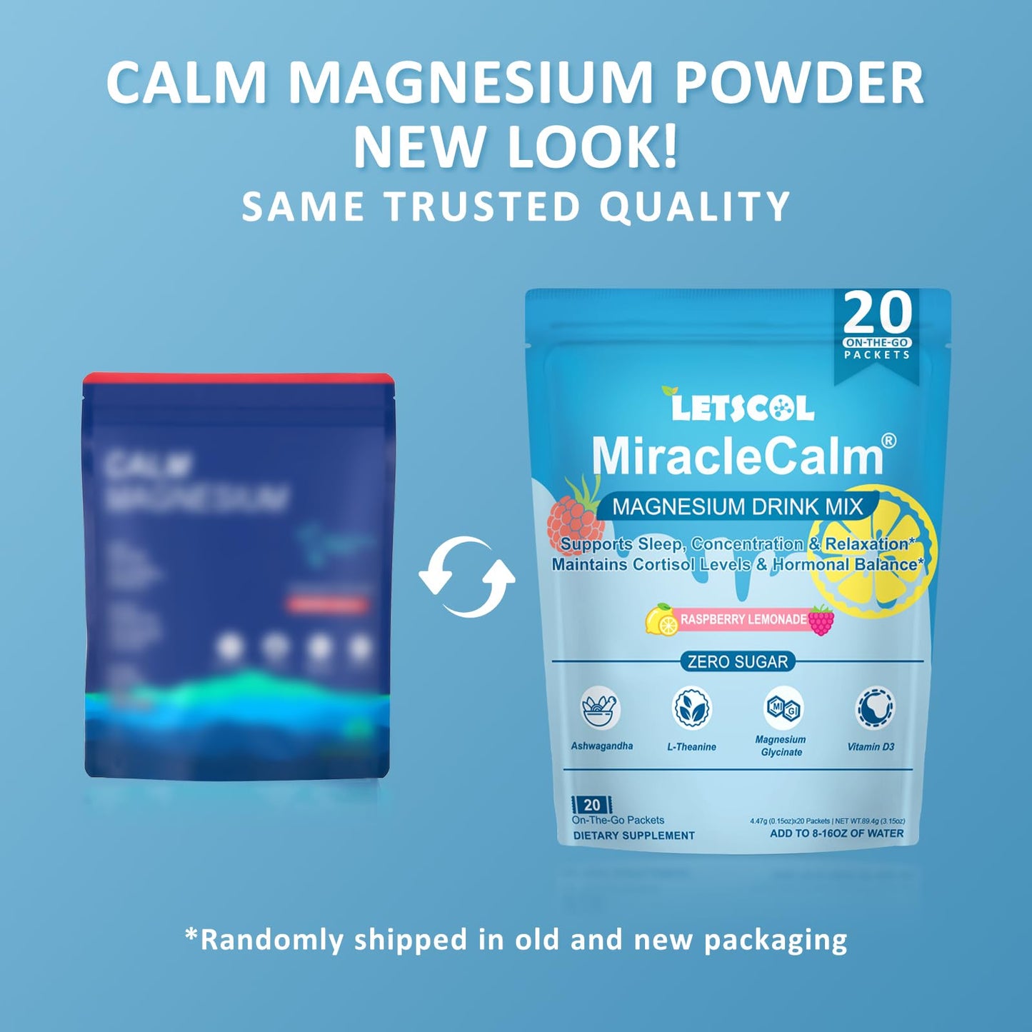 MiracleCalm Drink Mix Powder – Calm Magnesium + Calcium for Sleep, Stress Relief & Focus (Sugar Free)