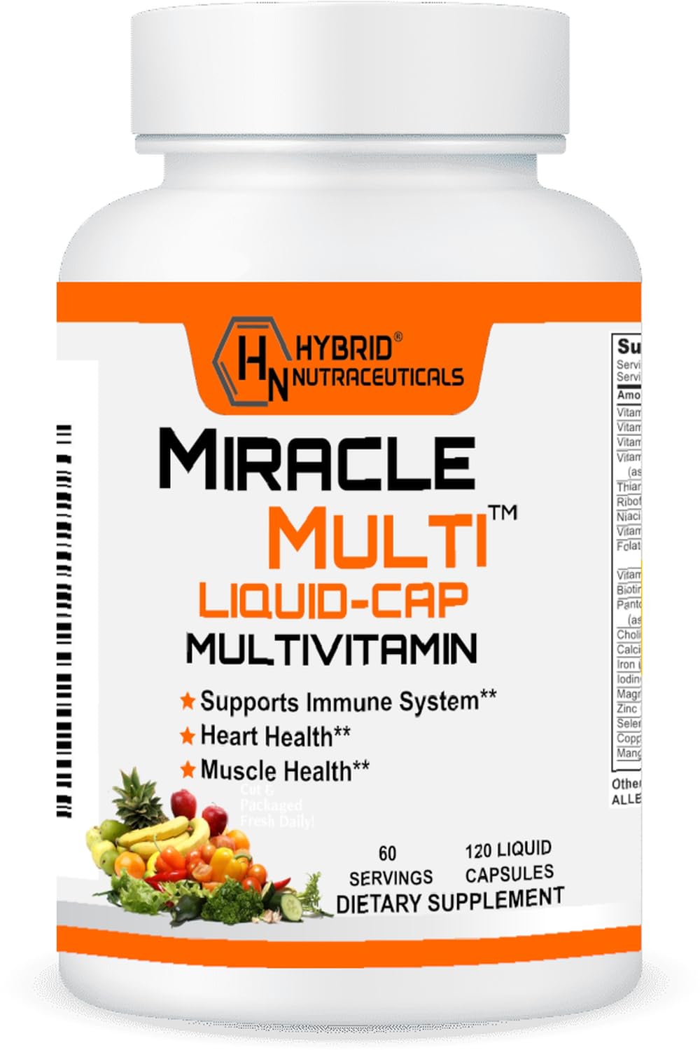 MiracleMulti Liquid Multivitamin – 120 Softgels for Men & Women, Whole Food Vitamin & Mineral