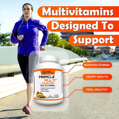 MiracleMulti Liquid Multivitamin – 120 Softgels for Men & Women, Whole Food Vitamin & Mineral