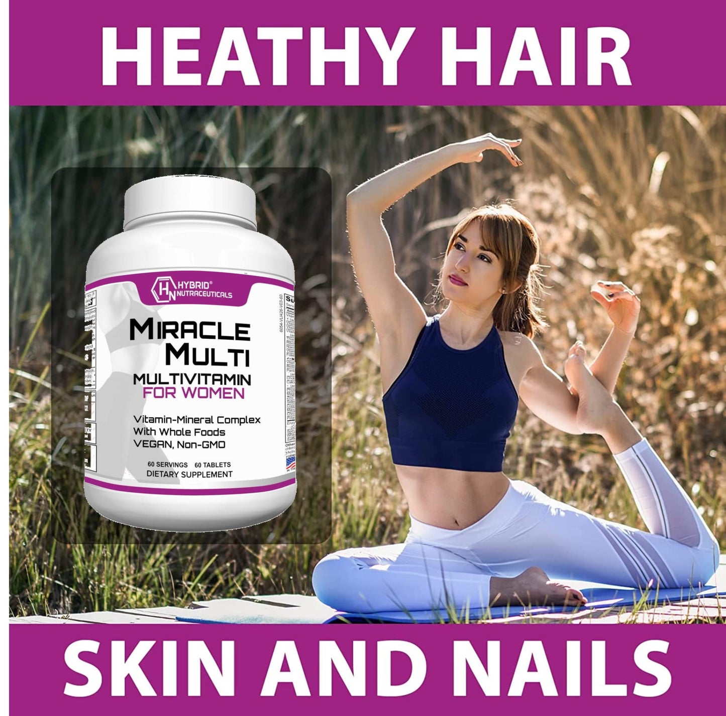 MiracleMulti Women Multivitamin with Probiotics - Immune Support & Energy | 60 Servings | Non-GMO