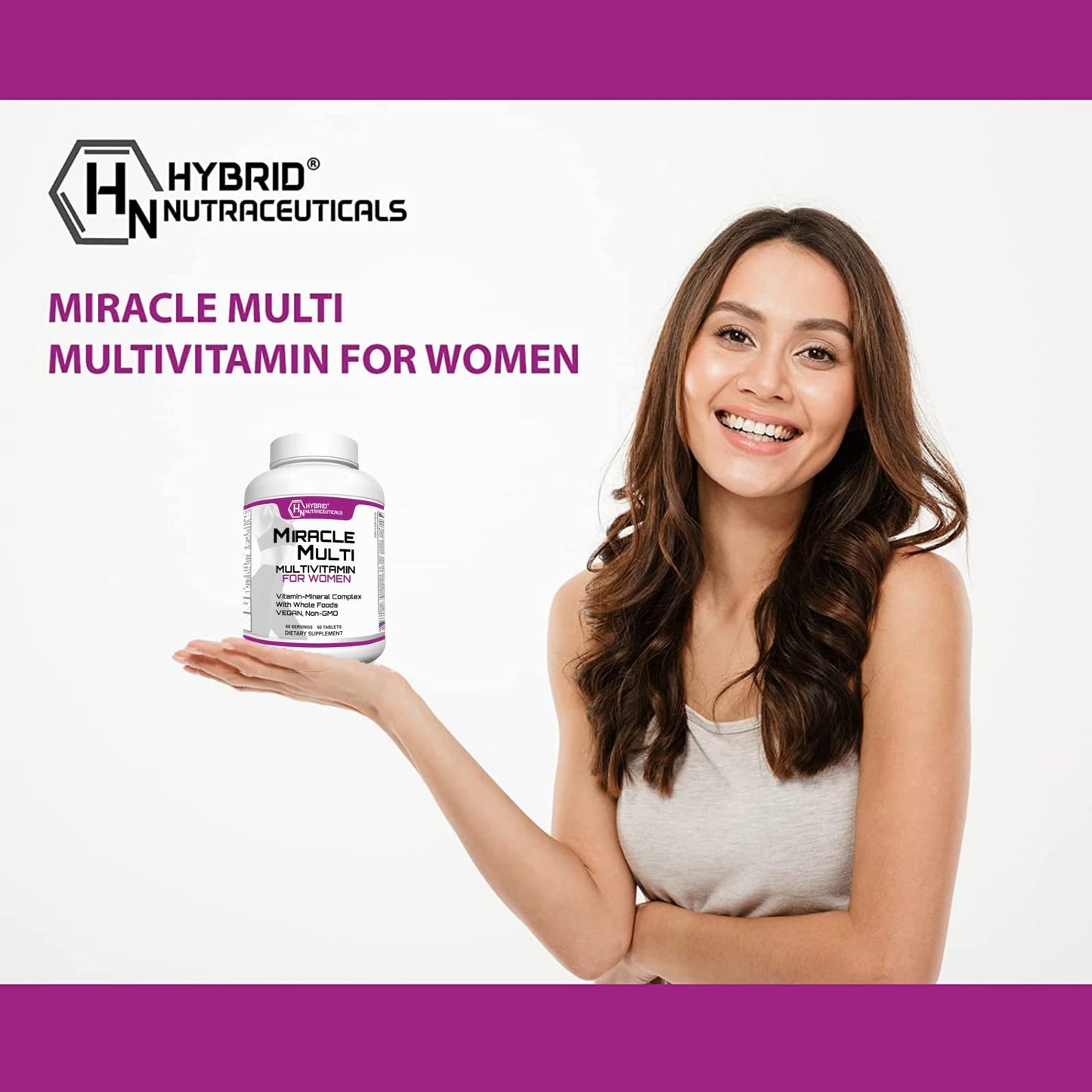 MiracleMulti Women Multivitamin with Probiotics - Immune Support & Energy | 60 Servings | Non-GMO