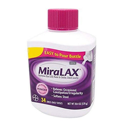 MiraLAX Powder Laxative, 34 Doses, 20.4 oz | Unflavored, Gentle Stool Softener