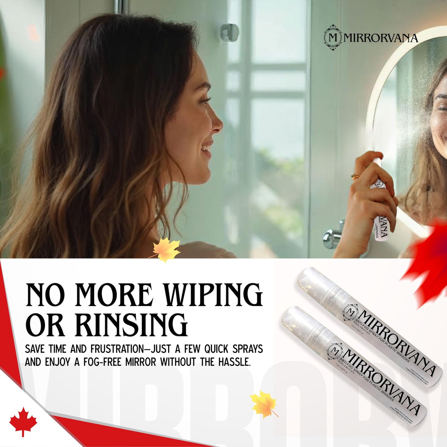 MIRRORVANA Anti Fog Spray for Shower Mirrors - 2 Bottles (7 ml)