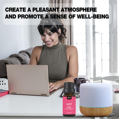 MISIJI Well-Being Essential Oils Set – 6 x 10ml for Diffuser, Aromatherapy, Skin, Laundry, Candle & Soap Making