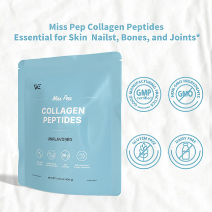 MISS PEP Collagen Peptides – Type I & III, Skin & Joints Support, Unscented, 14.11 oz