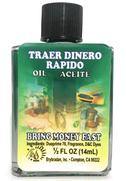 MISTIC POWERMOJO Bring Money Fast Oil 1/2 OZ — Wealth, Prosperity & Candle Magick