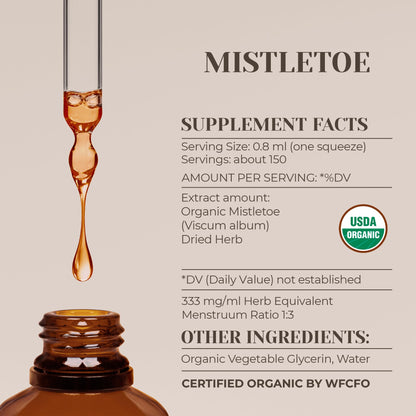 Mistletoe USDA Organic Alcohol-Free Extract – Organic Mistletoe Dried Herb (4 oz) Dietary Supplement
