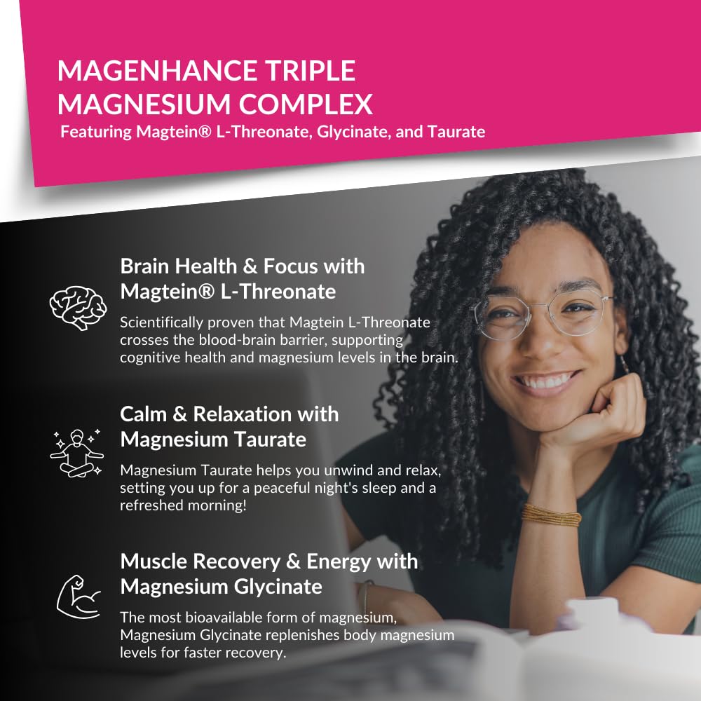 MagEnhance Magtein Magnesium Complex – Magnesium L-Threonate with Glycinate & Taurate (90 capsules)