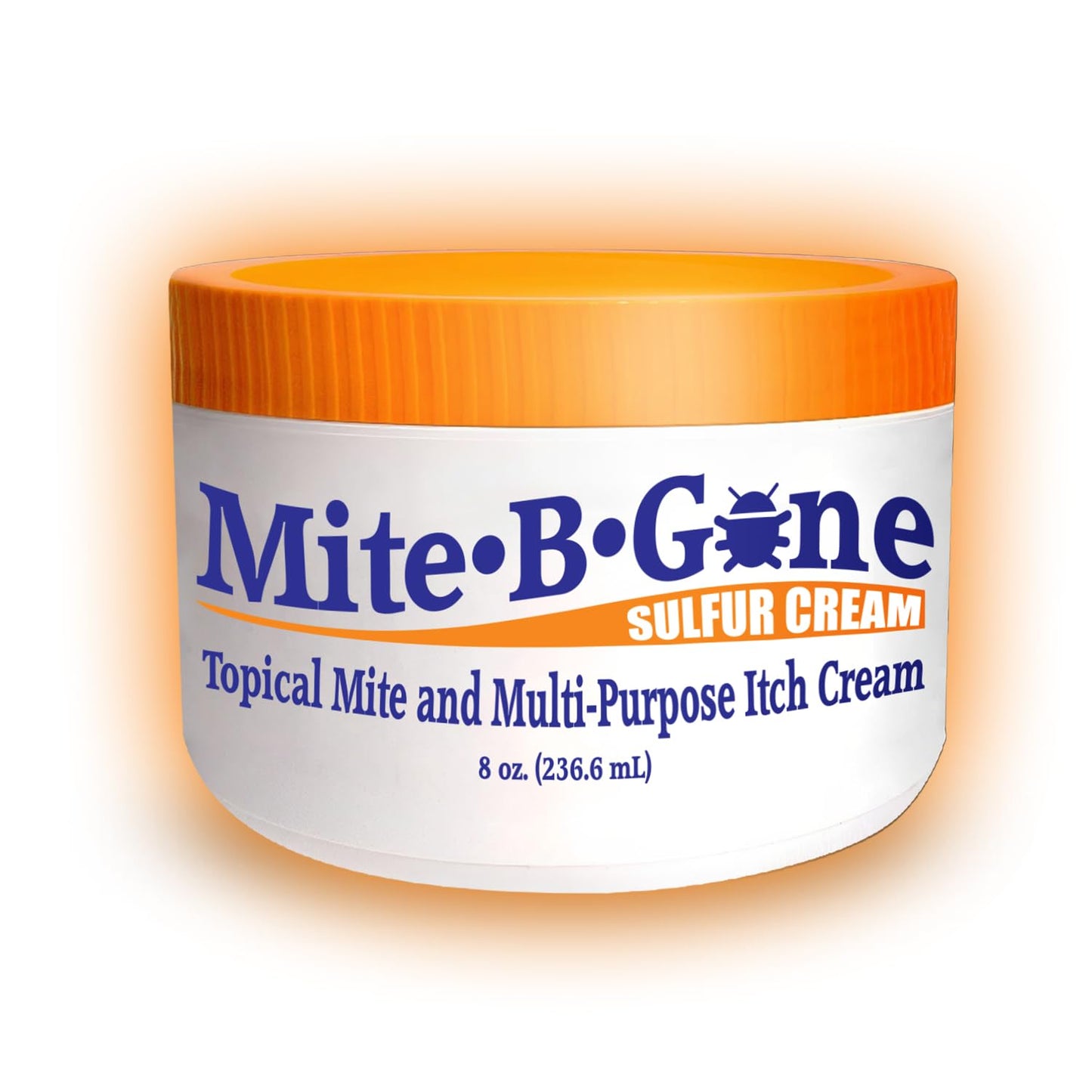 Mite-B-Gone Mite Cream & Bite Relief – Natural Sulfur for Bites & Itching | Safe for All Ages | 8 oz