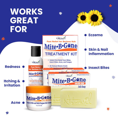 Mite-B-Gone Relief Soap – Fast Itch Relief for Mites & Bug Bites (4 oz Bars, 2)