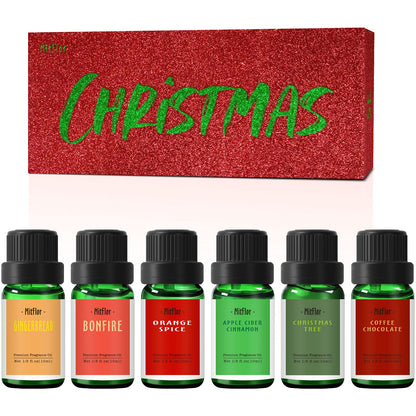 MitFlor Christmas Fragrance Oils Set – 6x10 ml Holiday Diffuser Oils