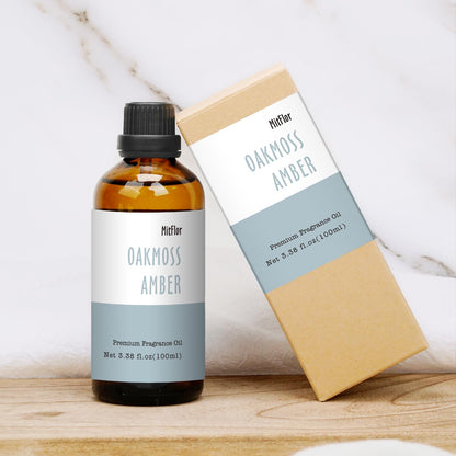 Oakmoss Amber Fragrance Oil 100ml (3.38 oz) – MitFlor Premium Scented Oil for Soap, Candles & DIY