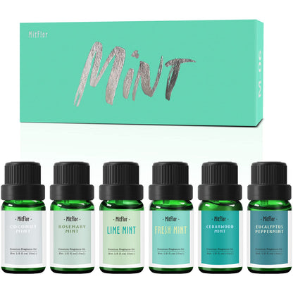 MitFlor Mint Fragrance Oils Set – 6x10ml Premium Scented Oils for Diffuser, Candle & Soap Making