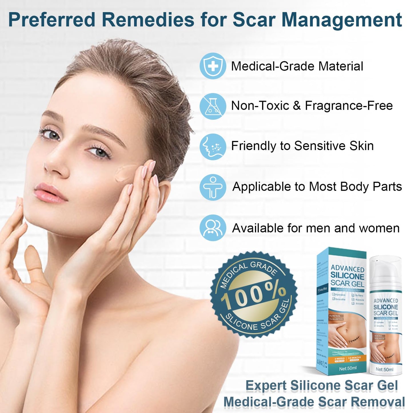 Mitgary Advanced Scar Gel – Silicone Scar Treatment for New & Old Scars | 50 g