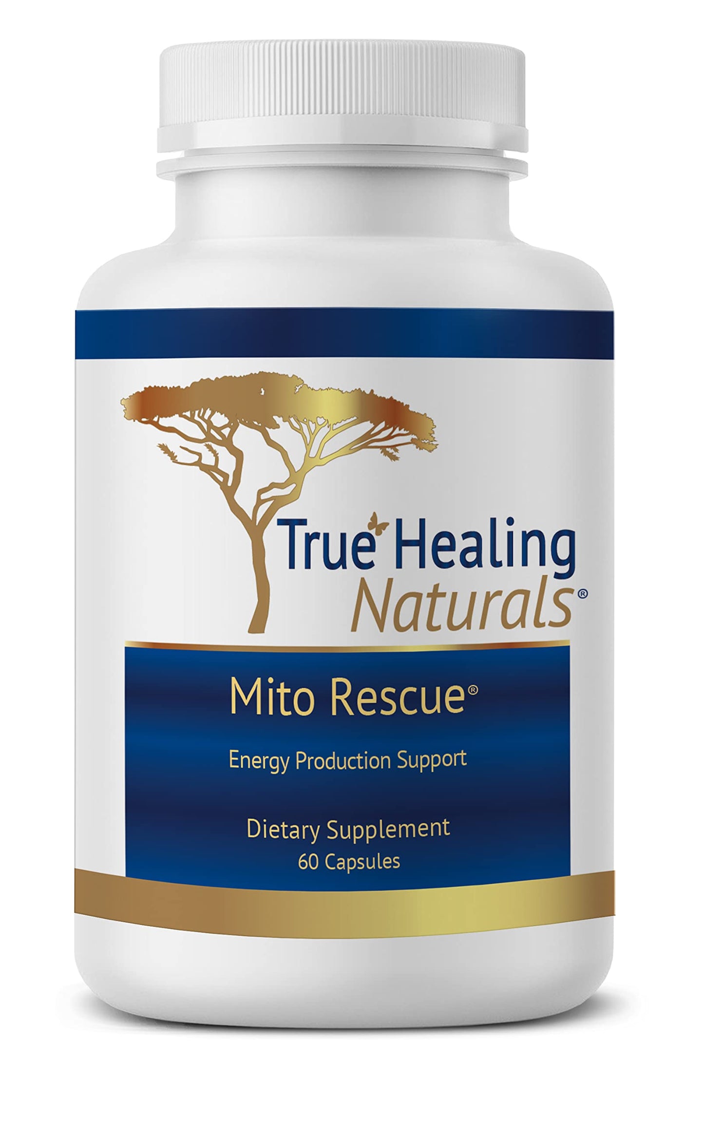 True Healing Naturals Mito Rescue - Mitochondrial Support Supplements, 60 Vegetarian Capsules