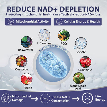 Liposomal NAD+ Drops - NAD+ NR NMNH Supplement for Mitochondrial Health - 60ml