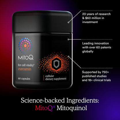MitoQ Curcumin Advanced CoQ10 — Immunity, Digestive Health & Cell Vitality (60 Capsules)