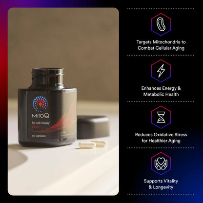 MitoQ Pure Advanced Mitochondria Supplement | Superior Bioavailability for Energy, Aging & Vitality BritishVita | Premium UK Vitamins & Wellness Supplements