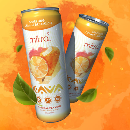 MITRA9 Botanical Beverages | Orange Dreamsicle Sparkling Kava Drink - Mood Enhancer