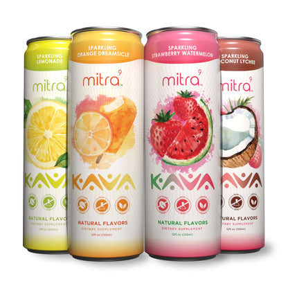 MITRA9 Kava Drink Variety Pack – Plant-Based Mood & Clarity (12 fl oz, 4-pack)
