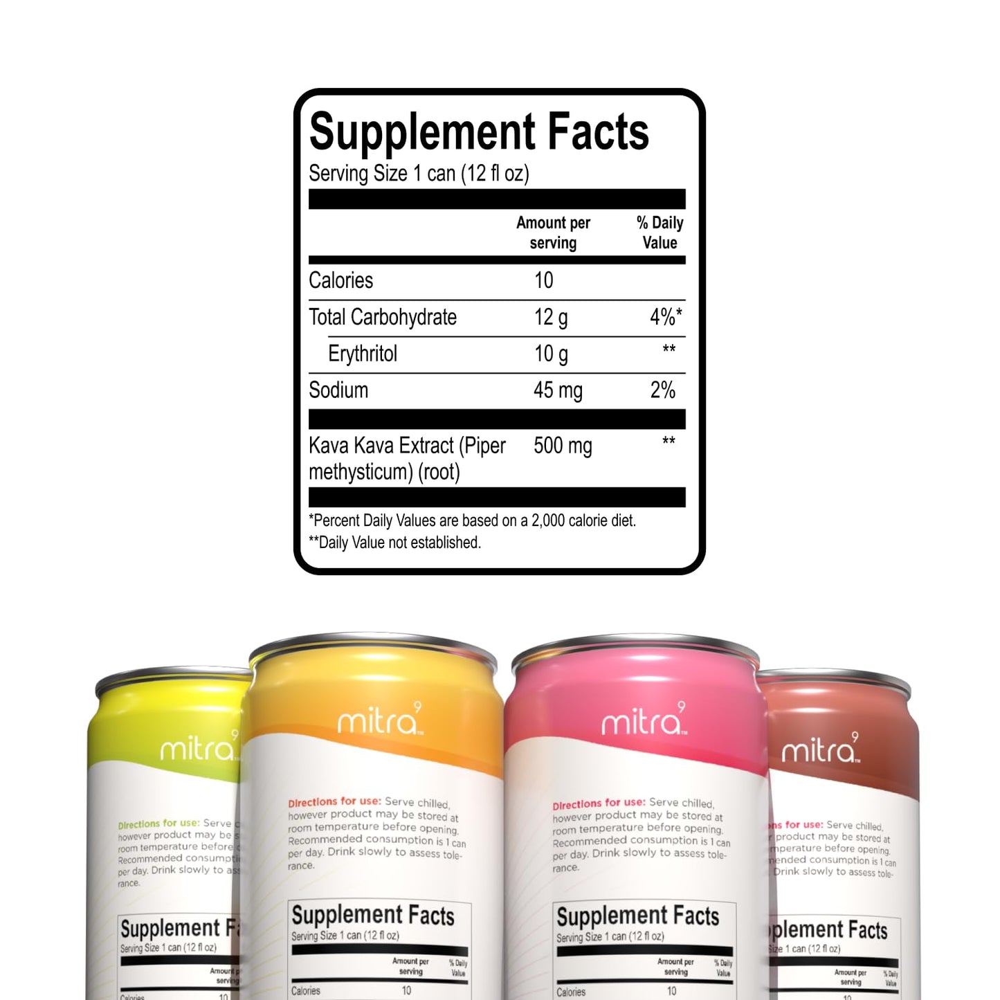 MITRA9 Kava Drink Variety Pack – Plant-Based Mood & Clarity (12 fl oz, 4-pack)