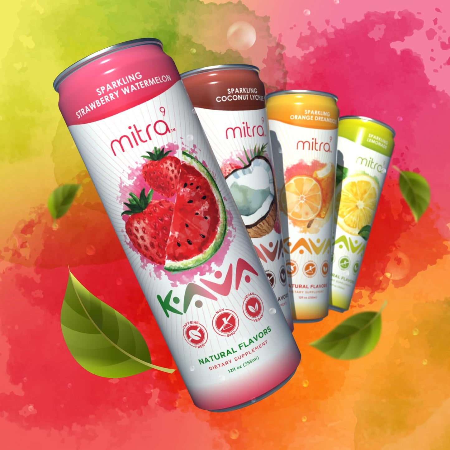 MITRA9 Kava Drink Variety Pack – Plant-Based Mood & Clarity (12 fl oz, 4-pack)