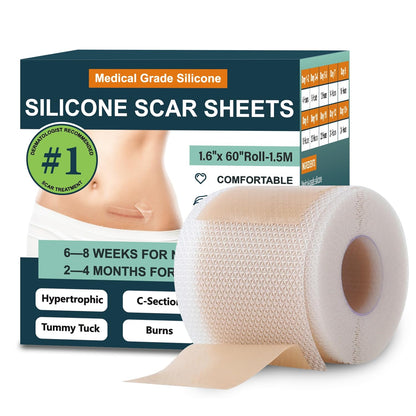 Mitreal Silicone Scar Sheets – 1.6x60 in Roll for Surgical Scars & Keloids