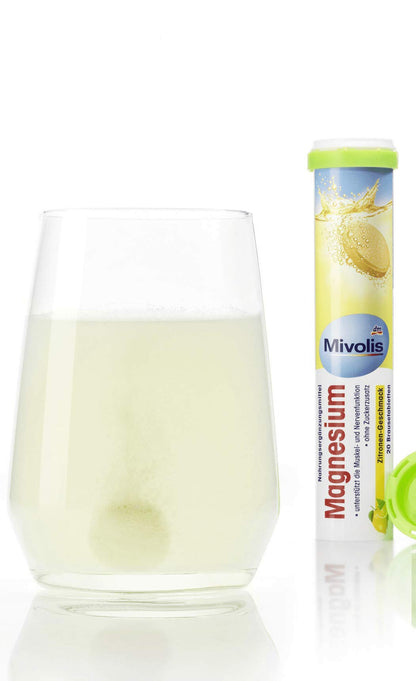 Mivolis Magnesium Effervescent Tablets - Dietary Supplements 4 Packs x 20 pcs | Germany