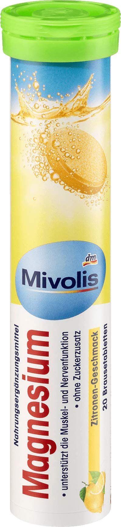 Mivolis Magnesium Effervescent Tablets - Dietary Supplements 4 Packs x 20 pcs | Germany