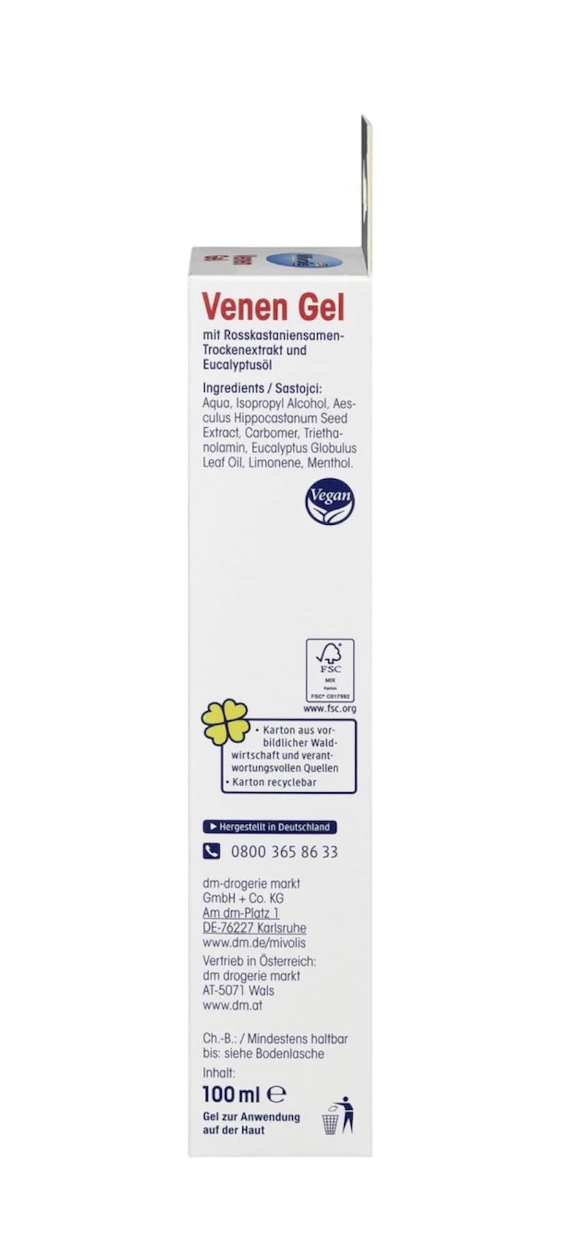 Mivolis Vein Gel with Horse Chestnut Extract & Eucalyptus Oil – 100 ml