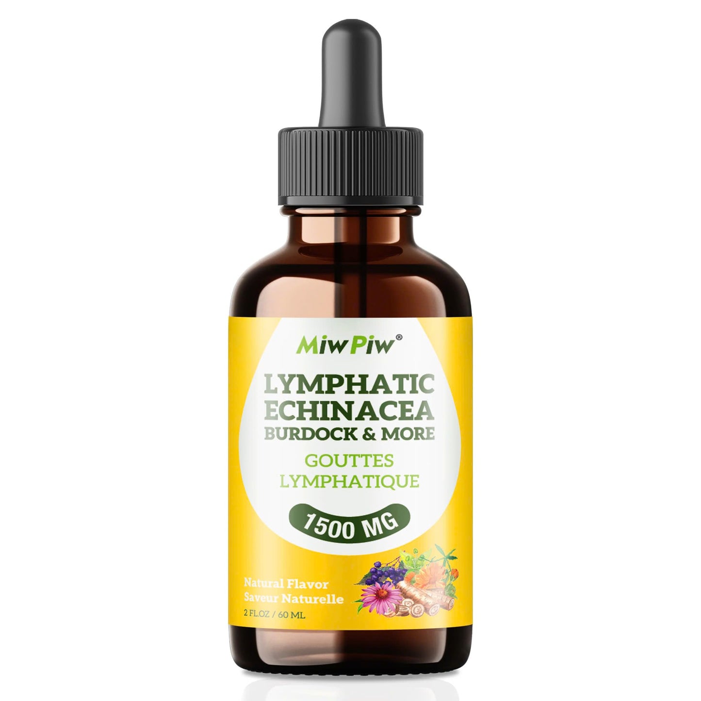 Miw Piw Lymphatic Drainage Drops Pack 1 – Lymph Detox, Circulation & Immune Support