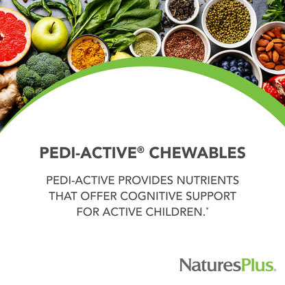 NaturesPlus Pedi-Active LECI-PS DMAE Complex – 120 Chewable Tablets (Mixed Berry) – Brain Health & Focus for Kids