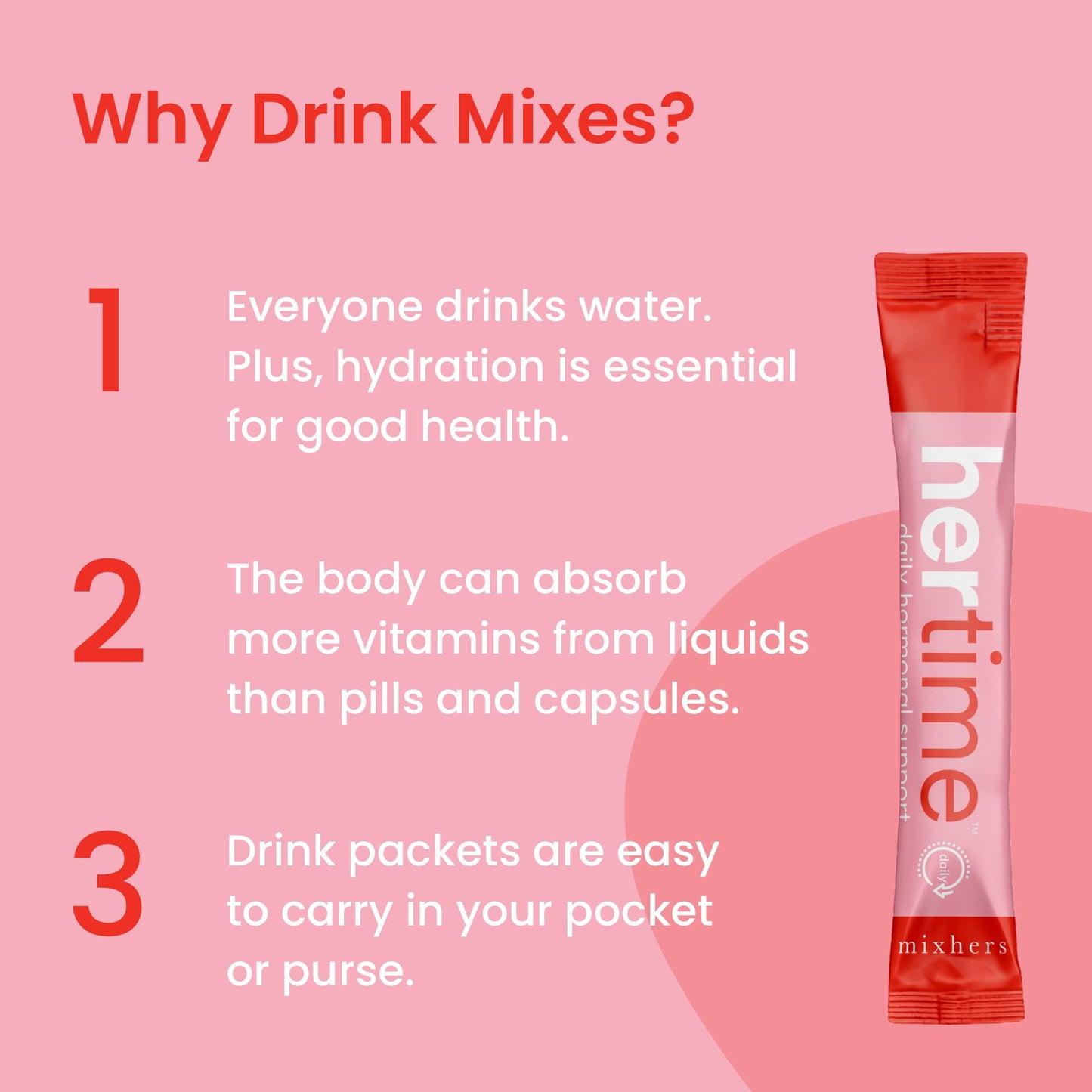 MIXHERS Hertime PMS - Hormonal Health & Menstrual Wellness (Sugar-Free Peach Lemonade) - 15 Packets