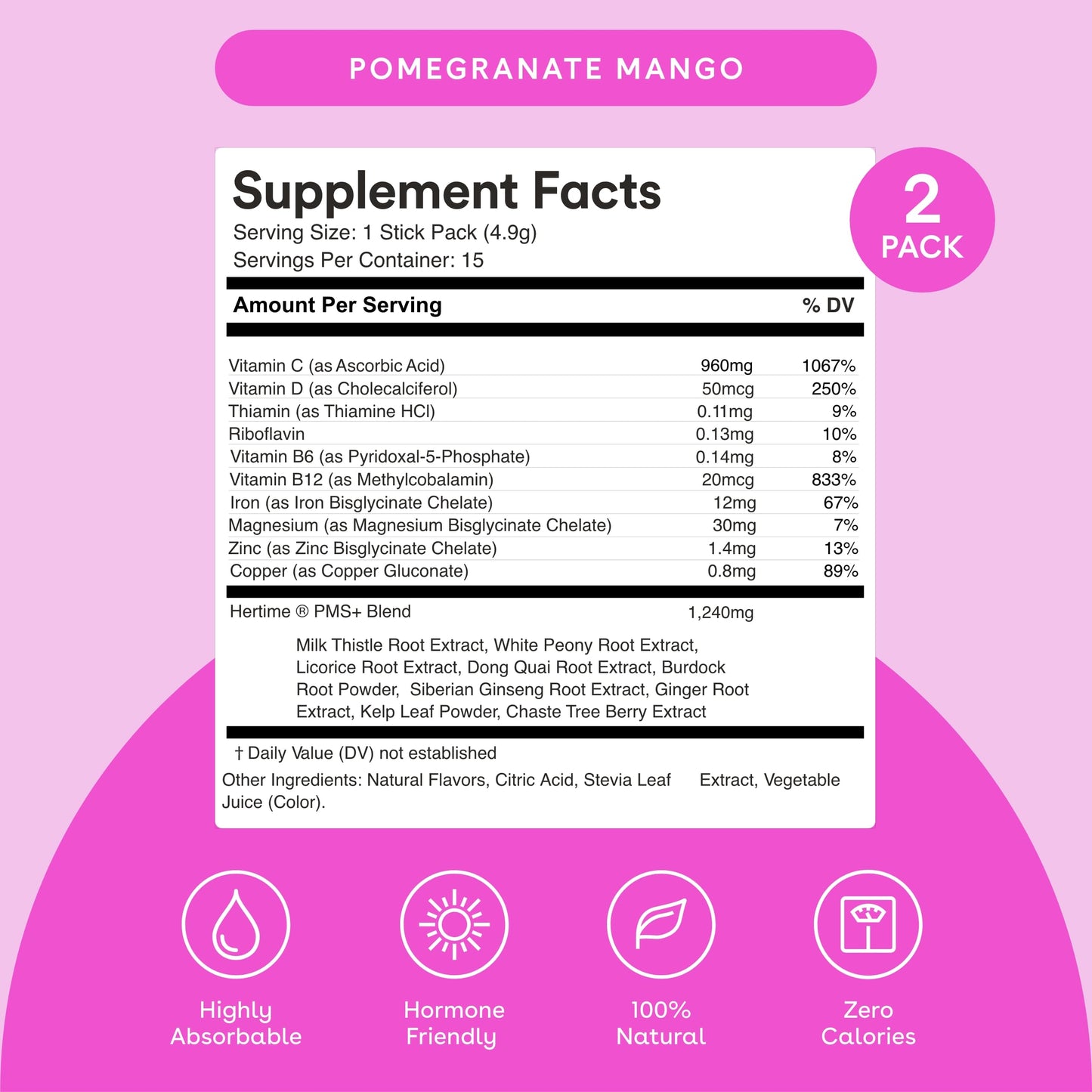 MIXHERS Hertime PMS – Hormonal Health & Menstrual Support (Sugar-Free)