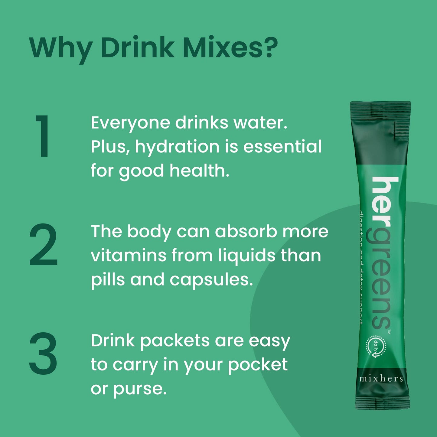 MIXHERS Hergreens Greens & Veggie Powder for Women – 15 Packets