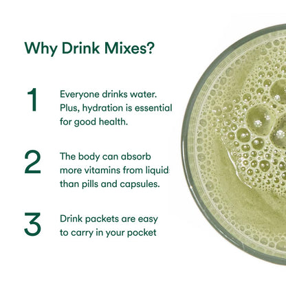 MIXHERS Hergreens Greens & Veggie Powder for Women - Pink Grapefruit - 15 Packets