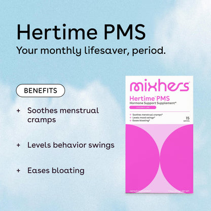 MIXHERS Hertime PMS - Hormonal Health & Menstrual Wellness (Sugar-Free, 15 Packets)