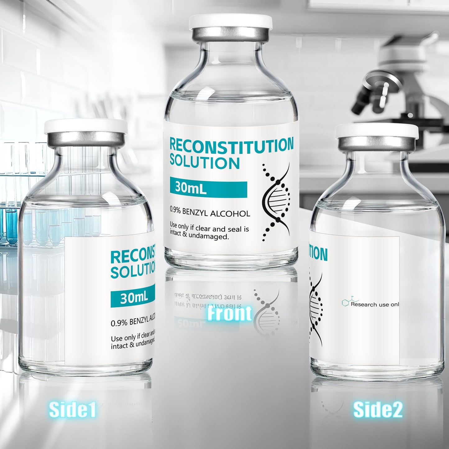 Mixrug Reconstitution Solution in Premium Glass Vials with Rubber Stoppers (1 Pack, 30 mL)