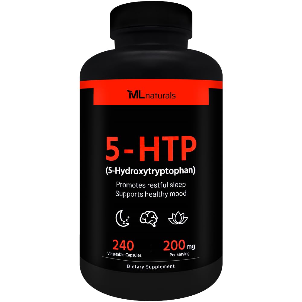 ML Naturals 5-HTP 200 mg | 240 Veggie Capsules | Non-GMO, Gluten Free, NSF-Certified