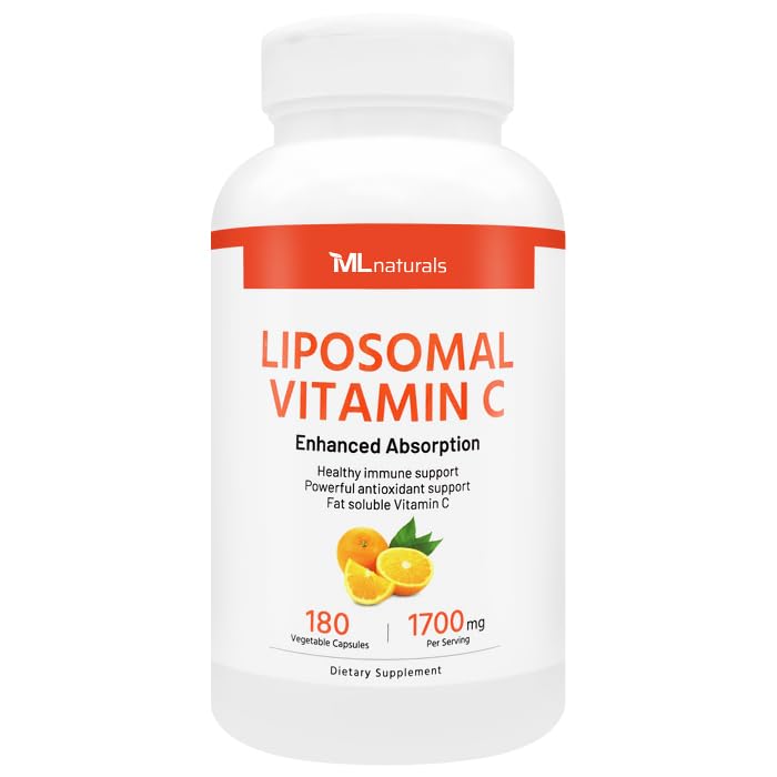 ML Naturals High Potency Liposomal Vitamin C 1700mg | 180 Veg Capsules