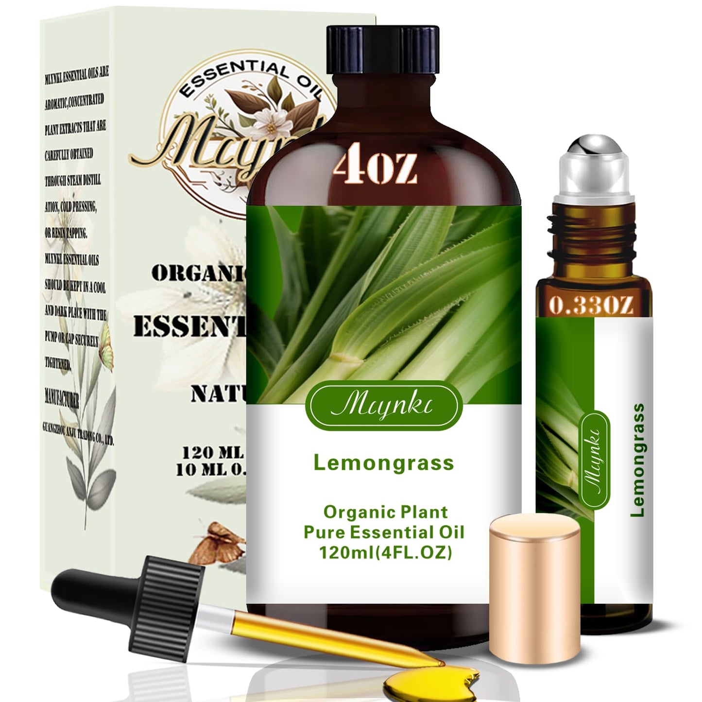 mlynkl Lemongrass Essential Oil | 4.33 oz Pure Lemongrass Fragrance Oil for Diffusers, Candles & DIY