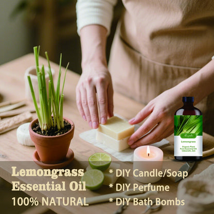 mlynkl Lemongrass Essential Oil | 4.33 oz Pure Lemongrass Fragrance Oil for Diffusers, Candles & DIY