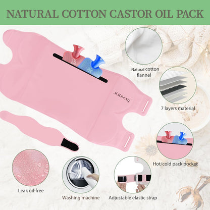 MMPANG Organic Castor Oil Pack Wraps - Reusable Waist & Neck Pads (Plus Size)