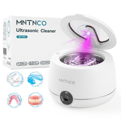 MNTNCO Ultrasonic Retainer Cleaner - White Cleaning Machine for Dentures