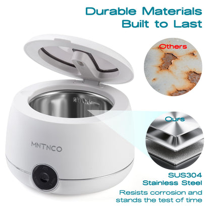 MNTNCO Ultrasonic Retainer Cleaner - White Cleaning Machine for Dentures