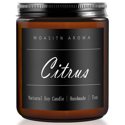 MOASITN Citrus Scented Soy Candle 7oz | Handmade Aromatherapy Jar Gift