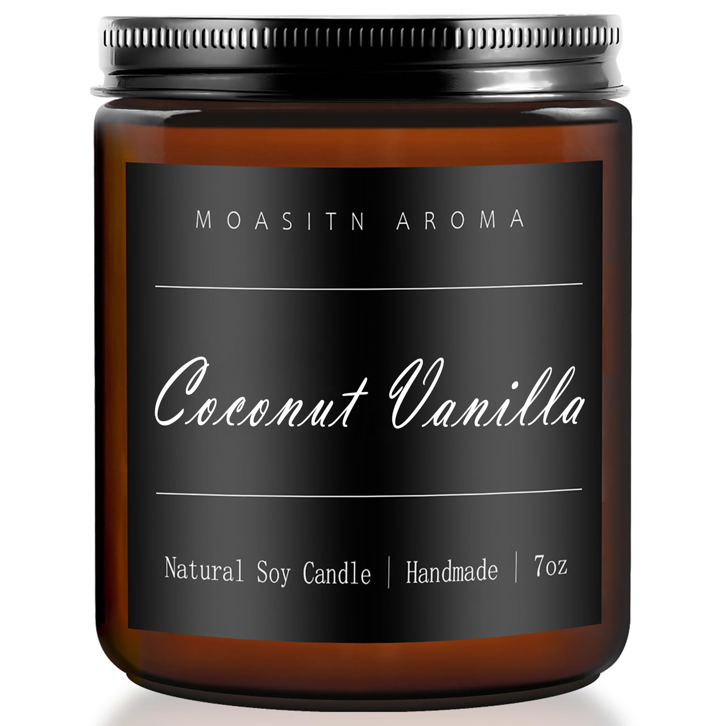 MOASITN Coconut Vanilla Heavenly Scented Candle 7oz | Natural Soy Aromatherapy Jar Candle | Handmade Gift