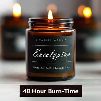 MOASITN Eucalyptus Heavenly Scented Candle - Natural Soy Aromatherapy 7oz | Handmade Jar Candle