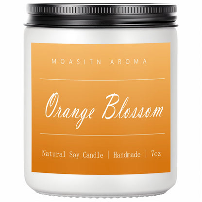 MOASITN Orange Blossom Scented Soy Candle 7oz – Handmade Jar Candle for Home & Gift